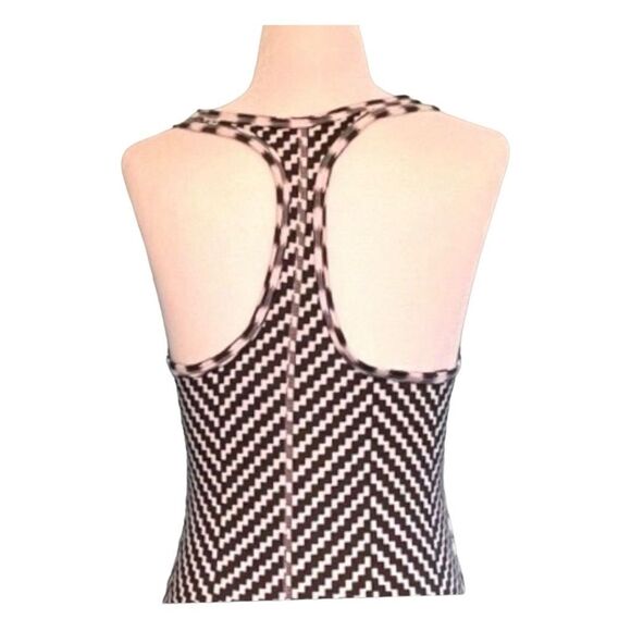 Nike Dri-Fit Slim Fit Racer Back Tank Top Black White Checkered Print Athletic - Picture 4 of 8